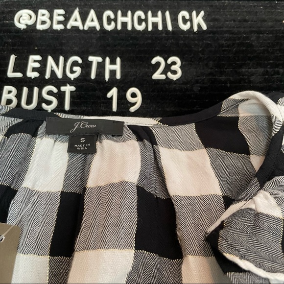 NWT J Crew Open Ruffle Plaid V Neck Blouse AC202 - Picture 7 of 7